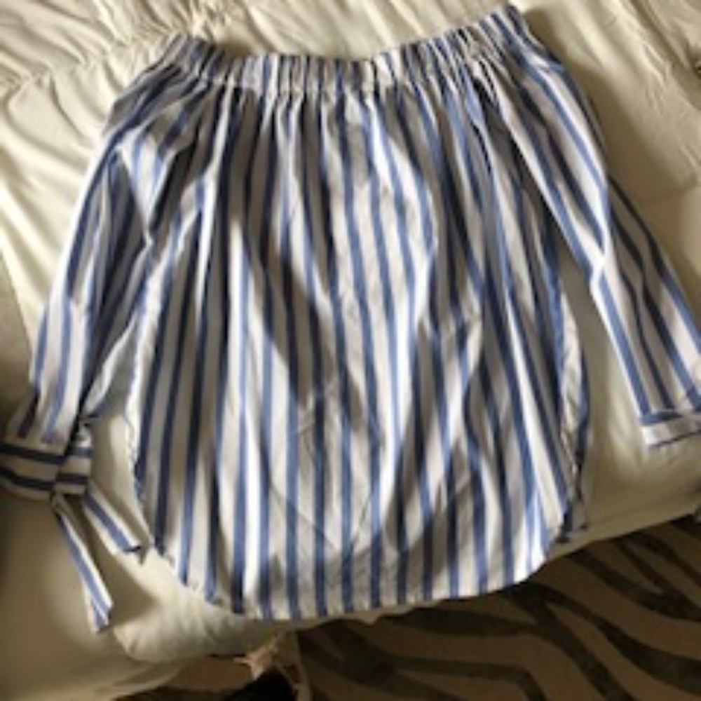 Off the shoulder striped blouse